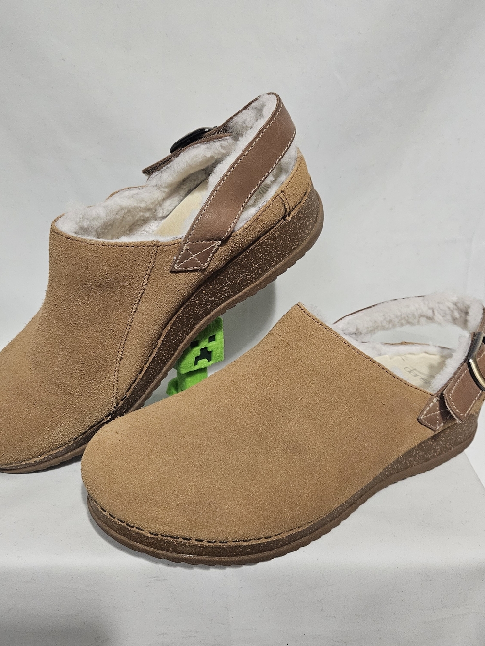 Dansko Merrin Cozy Mule Clog Tan Suede Leather EU 42 US 11.5 Shearling Slingback